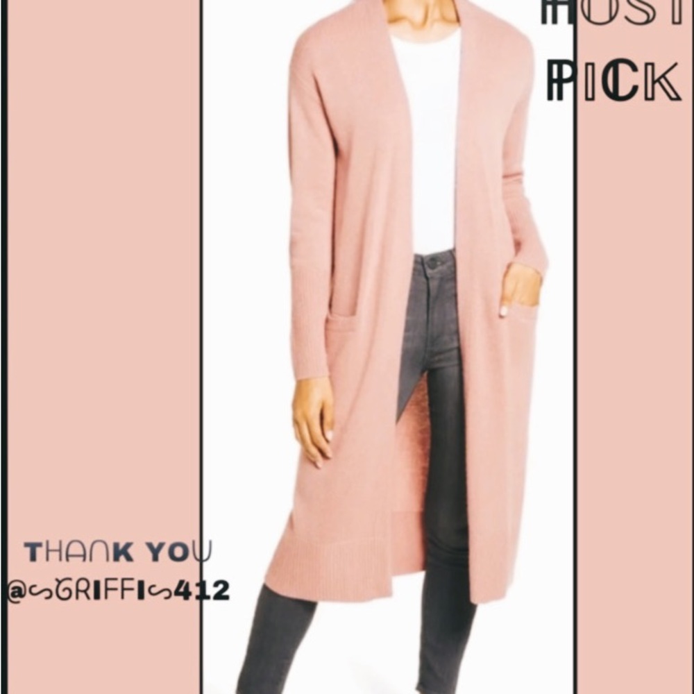 NWT CHELSEA & VIOLET Blush Pink Alpaca Long Sweater